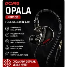 Fone de Ouvido Gamer PCYes Opala Headset Gamer RGB com Microfone Som Estéreo PC