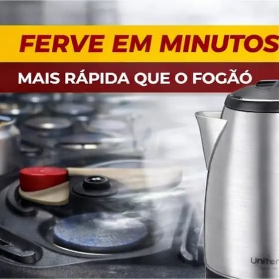Chaleira Elétrica 1,8L Inox 127V 1200W Unitermi Atacama Ferve Rápido Desliga Automático