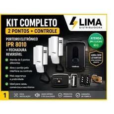 Kit Porteiro Intelbras Completo 2 Pontos + Controle + Fechadura Reversível