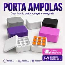 Caixa Porta Ampola 3ml a 5ml Case Organizadora p/ Tirze 9 Porta Frascos Ampolas Para Vacinas e Injeções