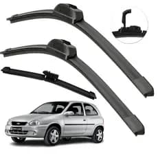 Kit Limpador De Parabrisa Dianteiro + Traseiro Corsa 1994 2001 +BRINDE