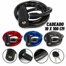 Corrente Cadeado Para Moto Bicicleta Bike Segurança Estepe Trava Anti Furto Cabo De Aço 10x100