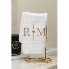 Toalha Lavabo Mão Boca Personalizada Bordada Nome Inicial Casal Döhler 30x45