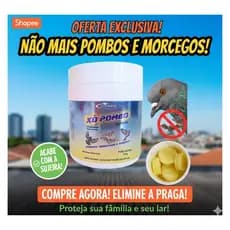 Kit com 2 Xô Pombo Espanta Repele Pardais Morcegos Maritacas Pastilhas 200G