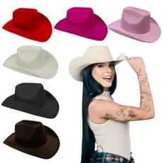 Chapéu de Cowboy Country Ana Castela Feminino e Masculino Adulto Boiadeira