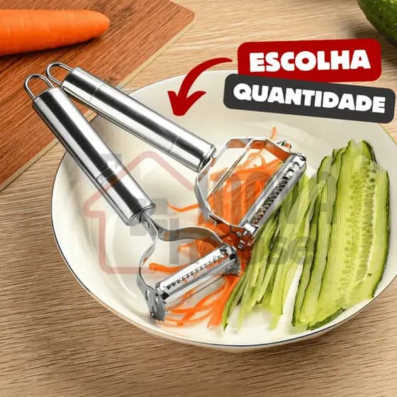 Descascador de Legumes Inox 2 em 1 com Dupla Lâmina para Frutas Verduras Multiuso Escolha a Variação