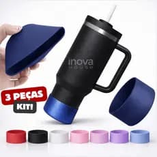 Capa Silicone Bota Manga Protetora Copo Térmico Antiderrapante Garrafa 6,5cm 7,5cm Kit 1 ou 3 Peças