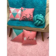 Kit 4 capas de almofadas decorativas + Almofada de Nozinho Bicicleta Rosa