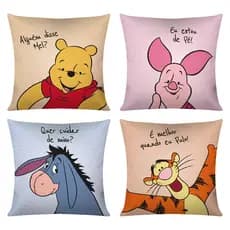 Kit c/ 4 Capas de Almofada Decorativas Modern Print 45x45 - Ursinho Pooh