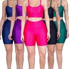 Short Feminino 3D Legging Suplex Leg Academia Cintura Alta Envio Imediato