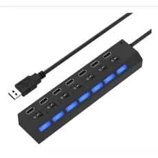Hub USB com 7 Entradas USB 2.0 de Alta Velocidade com Botão Liga/Desliga...KA-H7U