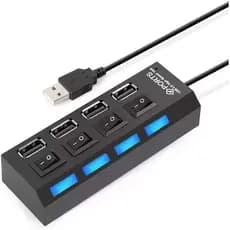 Hub USB com 4 Entradas USB 2.0 de Alta Velocidade com Botão Liga/Desliga...AU-015