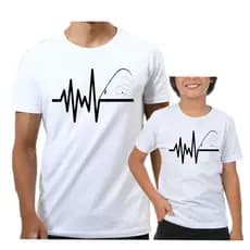 Kit 2 camisetas tal pai tal filho(a) pesca pescador dia dos pais