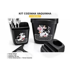 Kit Pia Organizador | Porta Detergente | Porta Talher | Lixeira Pia | Rodinho
