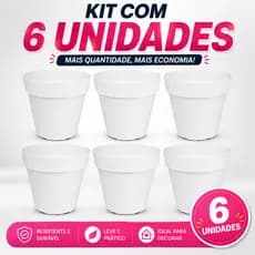 Vaso Decorativo Sampa 14x13 cm Branco | Cachepot Premium para Plantas Naturais e Artificiais | Design Moderno