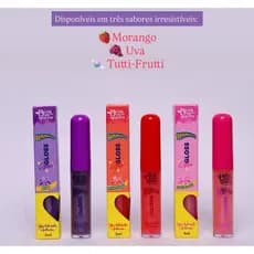 Batom Gloss Brilho Labial Bella Bem Me Quero Sabor Uva ou Tutti Frutti