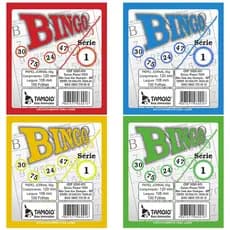 Cartela de Bingo Colorida  5 blocos com 100 Folhas Festa Tamoio