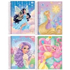 Caderno Universitário 10/12 matérias 160/192 folhas Conto de Fadas Jandaia Promoção