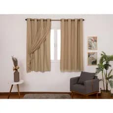 Cortina Blackout PVC corta 100 % a luz 2,80 m x 1,60 m para sala, escritorio, quarto