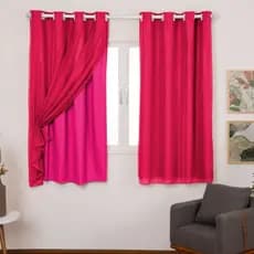 Cortina com Forro Blackout PVC e Tecido Voil | 2,00x1,40m | Ideal para Sala e Quarto