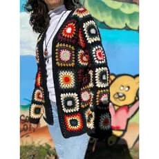 Cardigan  Square de Crochê | Casaco Handmade Colorido