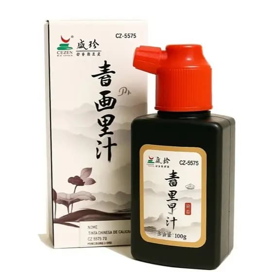 Tinta Nanquim Chinesa Indian Ink Desenho Manga 100 Ml Preta