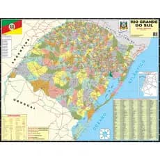 Mapa Estado Rio Grande Do Sul - 120 cm X 90 cm Gigante - Atualizado 2026