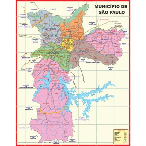 EDIÇÃO 2026 - Mapa Cidade Município De São Paulo  - Atualizado - 120 x 90 cm