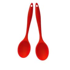 KIT 2 Utensílios de cozinha de colher de silicone macio promoção vermelha