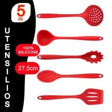 Kit Utensílios de Silicone Para Cozinha 5 Peças