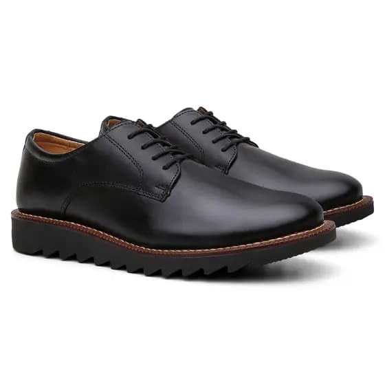 Sapato Social Oxford Masculino Couro Sola Alta Tratorada Lançamento