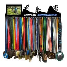 Porta Medalha MTB-Mountain Bike Masculino com Porta Retrato 61cm de Comprimento