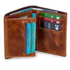 Carteira Grande Couro Legítimo Para CNH, RG, CRLV, Slots Para 6 Cartões