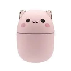 Mini Umidificador de Ar Gatinho Difusor de Aroma, Purificador Rosa
