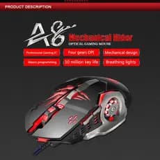 Mouse Gamer Alta Precisão Led Luz 3200 Dpi Óptico