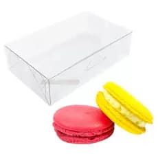 50 Caixinhas De Acetato Transparente Para 2 Macarons 10x5x2,5 cm, Caixa para 2 dois macarons
