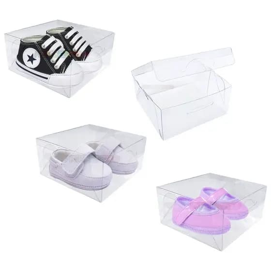 15 Caixas De Acetato Transparente 12x12x6 Caixinha para Presentes Sapatinho Bebê lembrancinhas