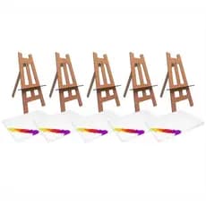 Kit de pintura com 10 Telas para Pintura 20x30 cm + 10 Mini Cavaletes de mesa