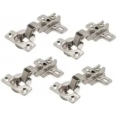 Dobradiça Para Porta de Guarda-Roupa Curva 26mm de Pressão - Kit 4 Unidades