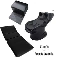 KIT ASSENTO ESFOTADO LAVATÓRIO ITALIANO + BABY BANK INFANTIL KIDS BARBEIRO