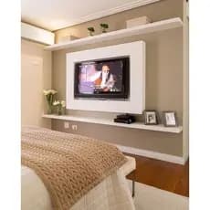 2 Prateleiras Branca em Mdf 120x20 com Suporte