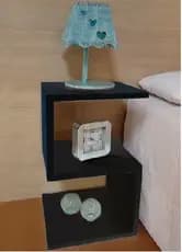Mesa de Cabeceira Lateral S Preto em Mdf 60x25x25