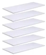 Kit 6 Prateleiras de Madeira MDF Branca
