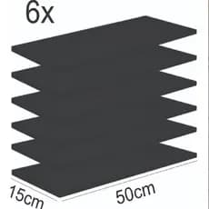 Combo 6 Prateleiras Preta Mdf com Suporte Invisivel