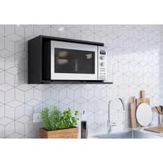 Nicho para Microondas Preto Mdf