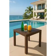 Mesa Rattan Quadrada em Polipropileno 81x81 cm Envio Imediato