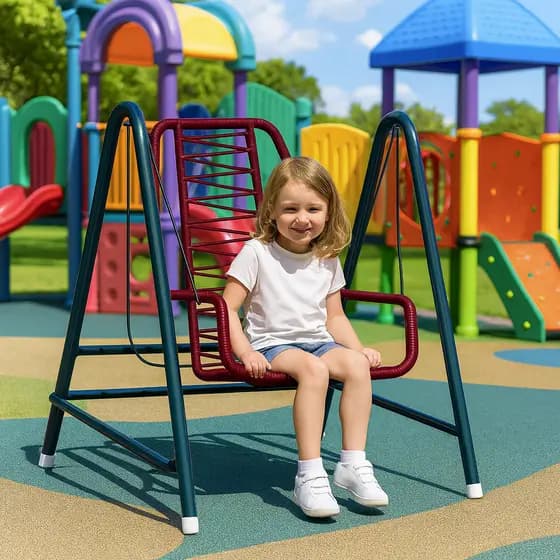 Cadeirinha Infantil Balanço Plástico com Corda para Criança Bebê Kids Jardim Seguro Resistente Confortável