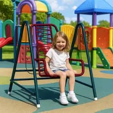Cadeirinha Infantil Balanço Plástico com Corda para Criança Bebê Kids Jardim Seguro Resistente Confortável
