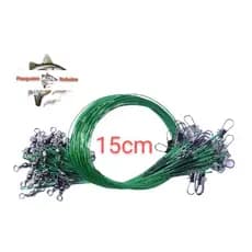 Linha kit 5pç/10pç/20pç de Pesca de Aço Antimordida, Líder de Fio de Aço com Acessório de Pesca Giratório, 15cm,