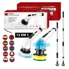 Escova Elétrica Limpeza Kit 12 em 1 Sem Fio Portátil